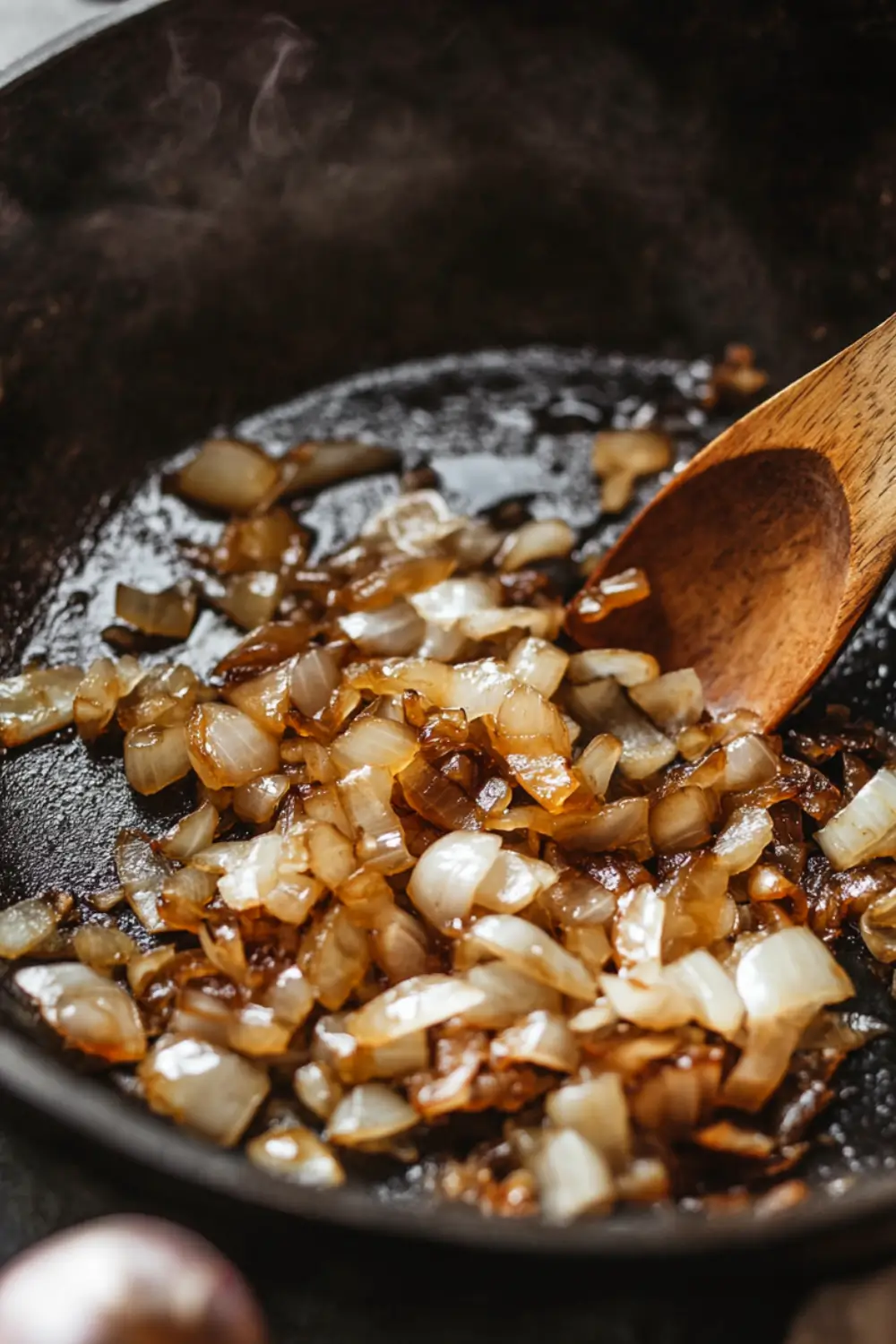 Onions caramelizing for Buona Beef Tuna Genovese Copycat Recipe