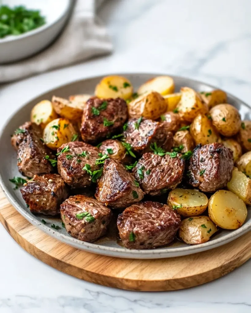 u6472731739 Plated garlic butter steak bites and potatoes gar 1019358e 6d0b 4b6c bee5 b18ba6ed2eb0 3 Quick Garlic Butter Steak Bites and Potatoes for Hungry Hearts