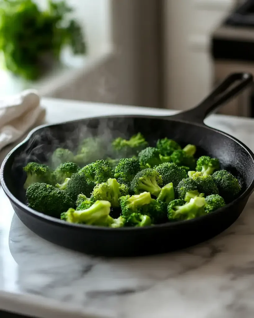 u6472731739 fresh broccoli florets sizzling in a black cast i e8db8c68 8f52 4241 b021 22a4a5b82f3b 3 1 Beef and Broccoli (One Pan Take-Out) : Easy 1-Pan Recipe with Big Flavor