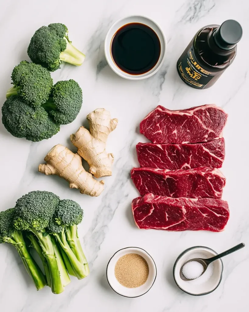 u6472731739 raw flank steak slices fresh broccoli florets gar 71c59b62 b26e 4dee bd45 ddcd85803e8f 3 Beef and Broccoli (One Pan Take-Out) : Easy 1-Pan Recipe with Big Flavor
