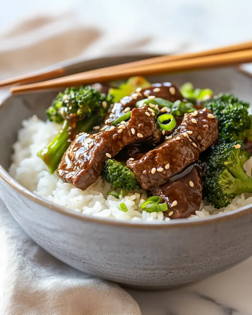 u6472731739 serving of beef and broccoli over fluffy jasmine 8759d530 5a4d 4e6c 876f bda387ff543d 2 1 Beef and Broccoli (One Pan Take-Out) : Easy 1-Pan Recipe with Big Flavor