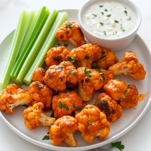 Buffalo Cauliflower Wings served Buffalo Cauliflower Wings That’ll Make You Forget Chicken Ever Existed