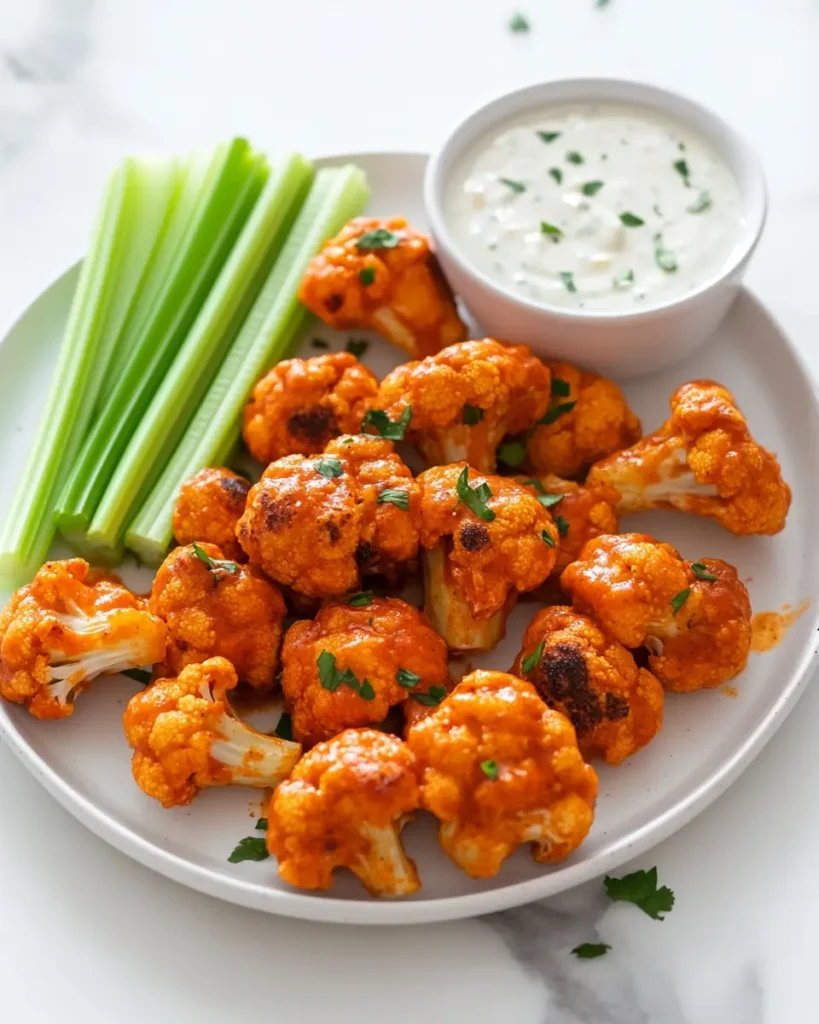 Buffalo Cauliflower Wings served Buffalo Cauliflower Wings That’ll Make You Forget Chicken Ever Existed