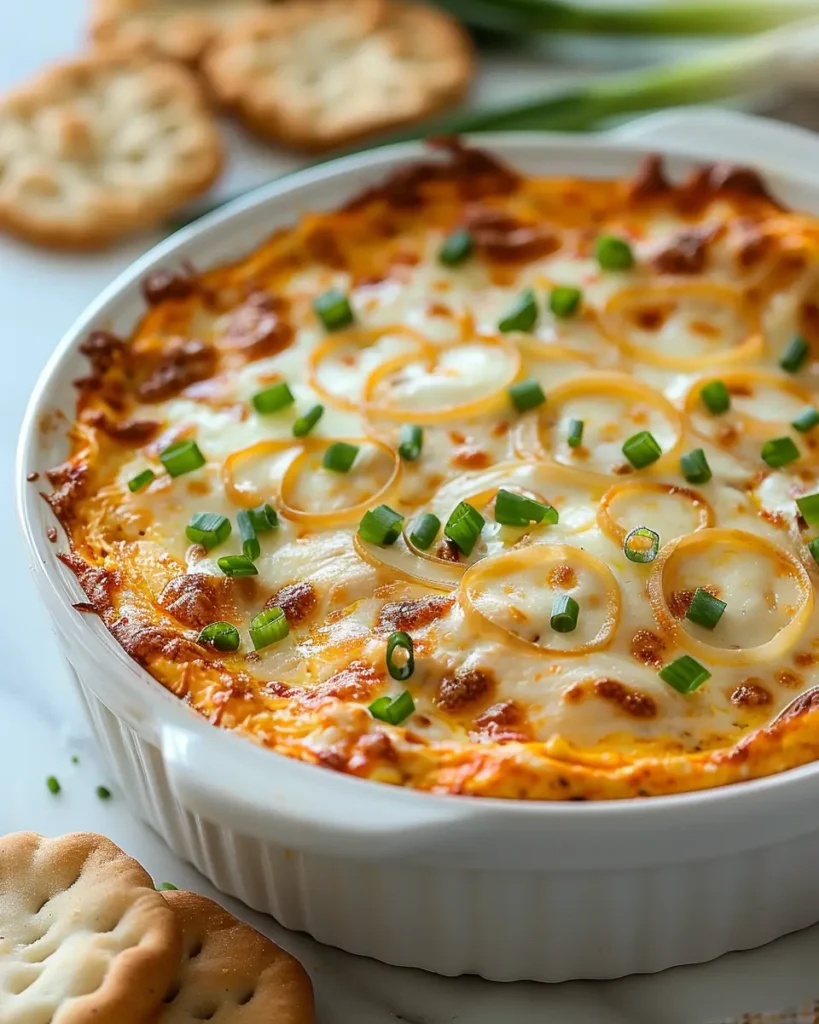 Buffalo Chicken Dip with Caramelized Onions 1 Buffalo Chicken Dip with Caramelized Onions
