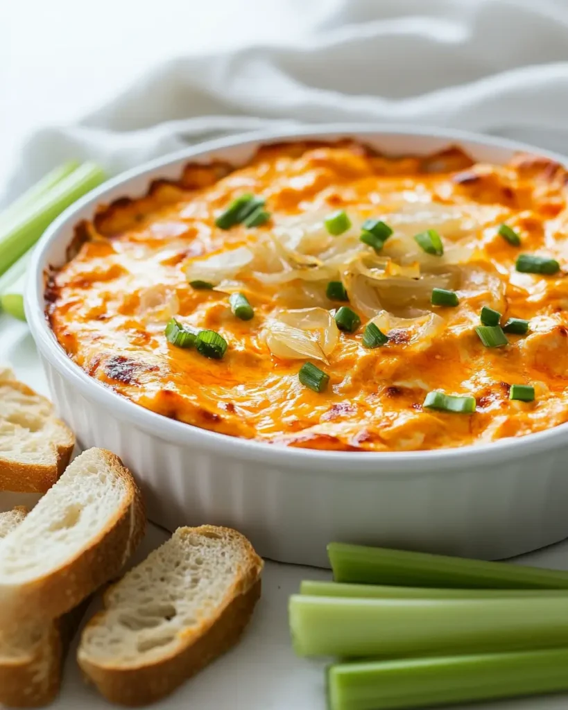 Buffalo Chicken Dip with Caramelized Onions 2 Buffalo Chicken Dip with Caramelized Onions