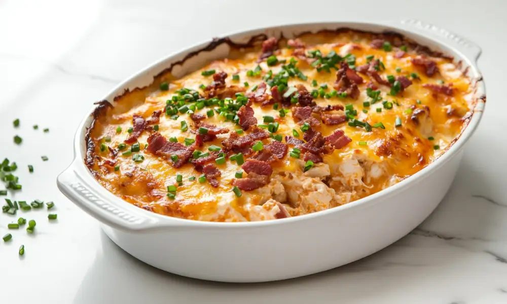 Buffalo Chicken Dip with Smoky Paprika Crispy Beef Bacon 1 Buffalo Chicken Dip with Smoky Paprika & Crispy Beef Bacon