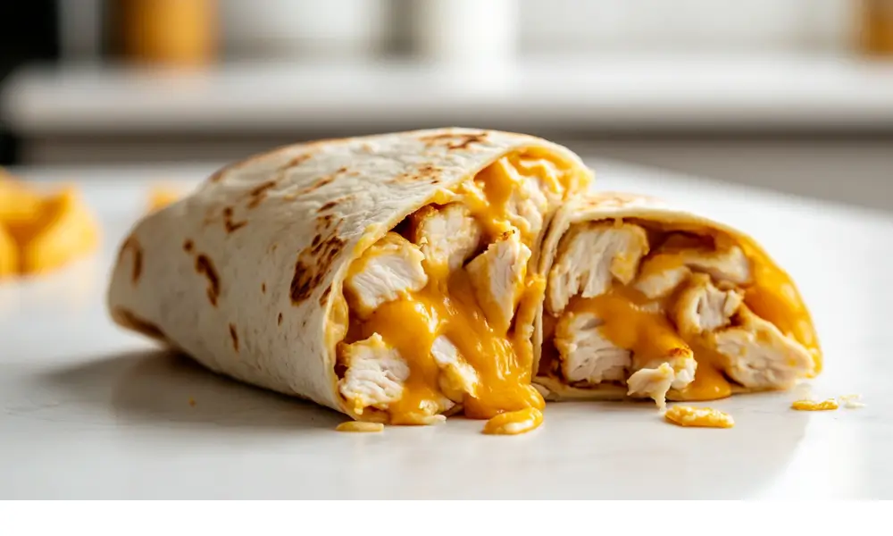 Cheesy Chicken Wraps 2 Cheesy Chicken Wraps
