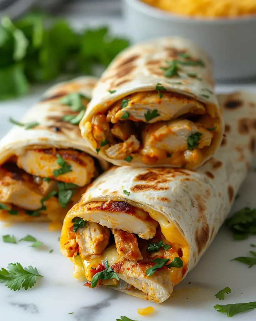 Cheesy Chicken Wraps Cheesy Chicken Wraps