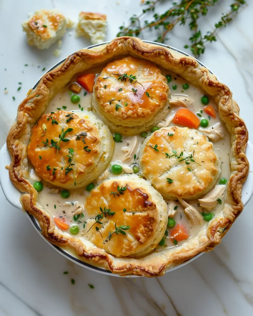 Chicken Pot Pie with Biscuits 2 Chicken Pot Pie with Biscuits