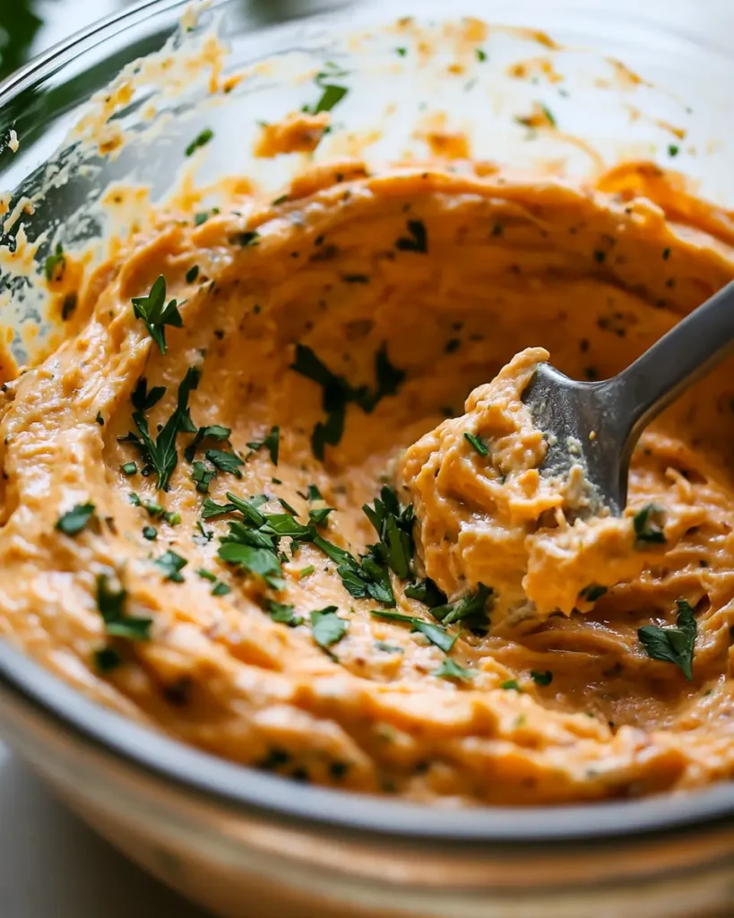 Cold Buffalo Chicken Dip prep Easy Cold Buffalo Chicken Dip