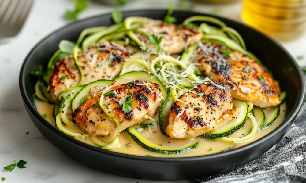 Easy Keto Zucchini Noodle and Chicken Skillet 1 Easy Keto Zucchini Noodle and Chicken Skillet