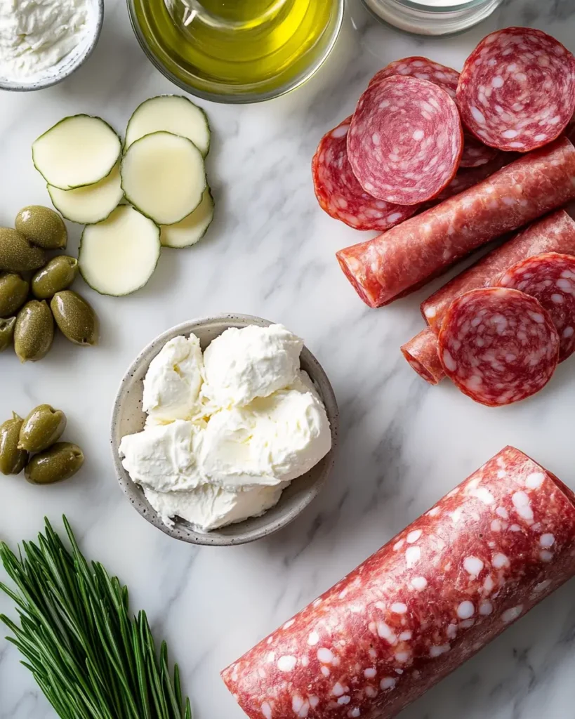 Easy Salami Roll Ups with Cream Cheese INGREDIENT Easy Salami Roll Ups with Cream Cheese (A No-Fuss Favorite!)