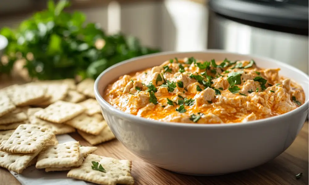 Featured Image 10 1 11 Crock Pot Buffalo Chicken Dip That Melts in Your Mouth