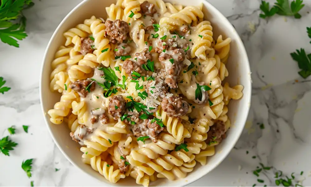 Featured Image 10 1 18 Family Dinner Recipe: Beef and Rotini in Garlic Parmesan Sauce