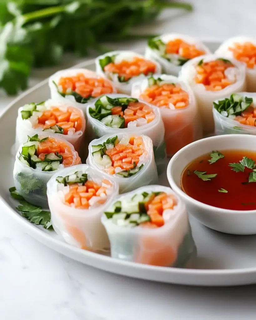 Fresh Salmon Spring Rolls Recipe With Peanut Dipping Sauce 2 1 Fresh Salmon Spring Rolls Recipe With Peanut Dipping Sauce