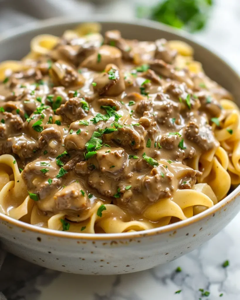 Ground Beef Stroganoff Ground Beef Stroganoff Recipe: Creamy Comfort on a Budget