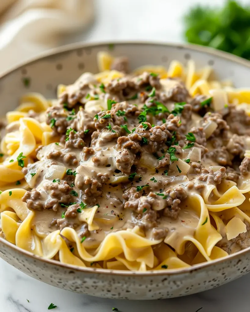Ground Beef Stroganoff Recipe Ground Beef Stroganoff Recipe: Creamy Comfort on a Budget