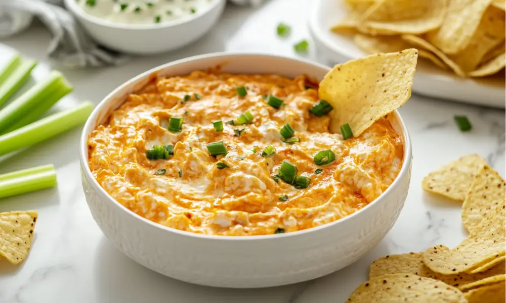 High Protein Cottage Cheese Buffalo Chicken Dip 1 High Protein Cottage Cheese Buffalo Chicken Dip
