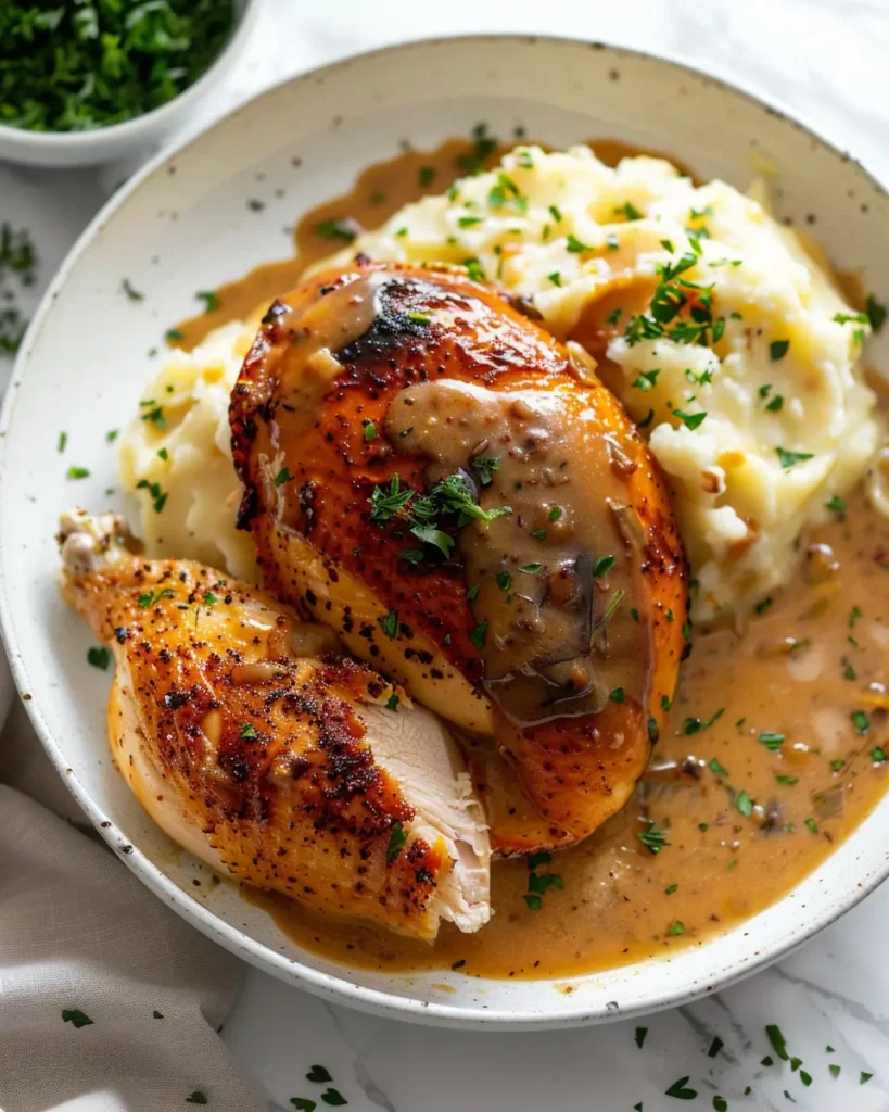 Homestyle Chicken and Gravy Recipe served Homestyle Chicken and Gravy Recipe