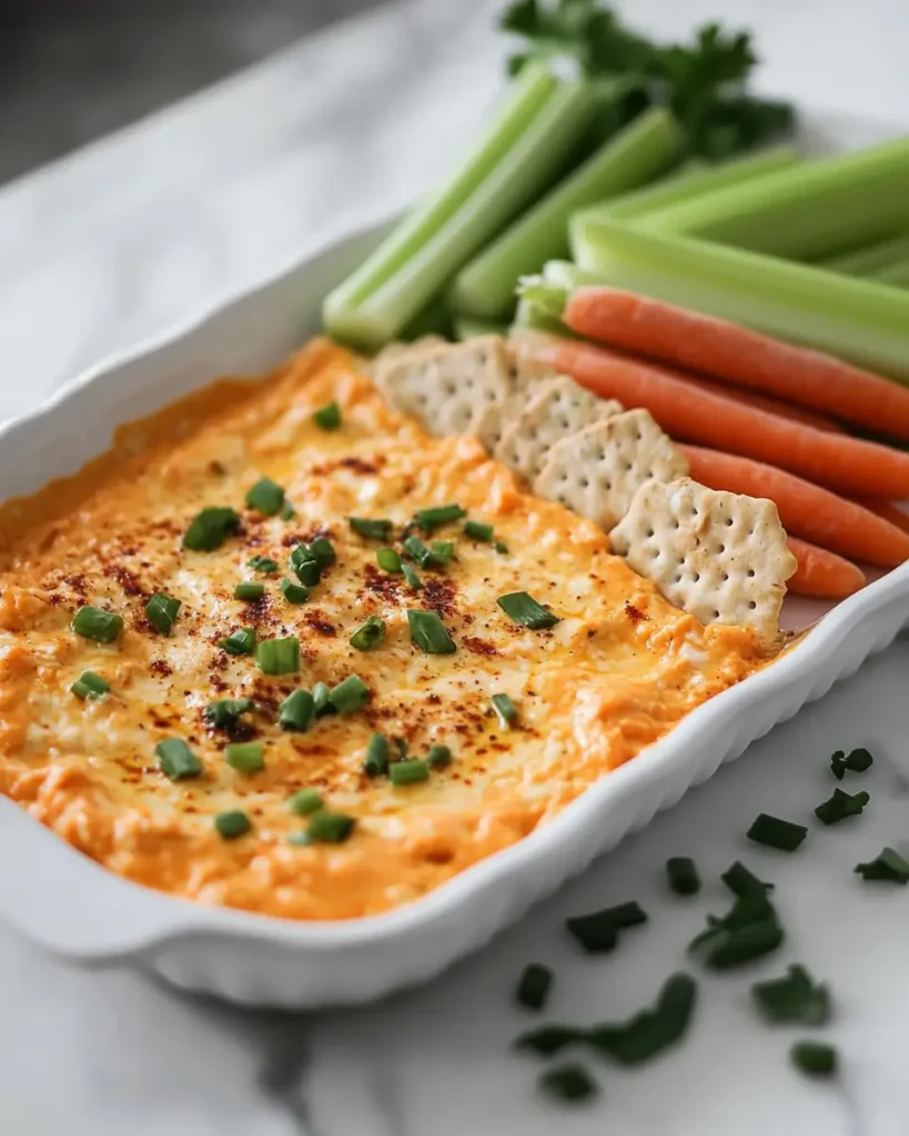 Low Calorie Buffalo Chicken Dip Recipe serving Low Calorie Buffalo Chicken Dip Recipe That’s Creamy, Crave-Worthy & Light