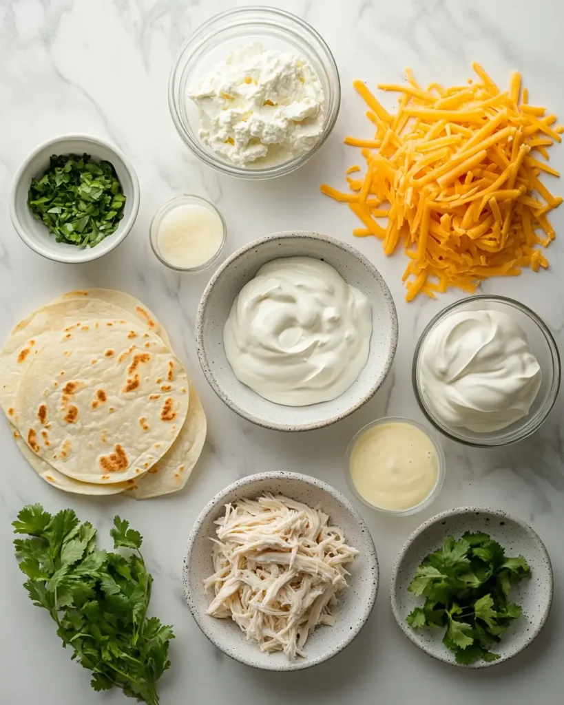 Low Carb White Chicken Enchiladas ingredient Easy Keto Dinner Recipe: Low Carb White Chicken Enchiladas