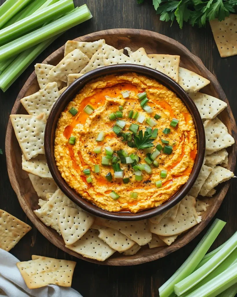 Salty Buffalo Chickpea Dip Recipe SERV Salty Buffalo Chickpea Dip Recipe