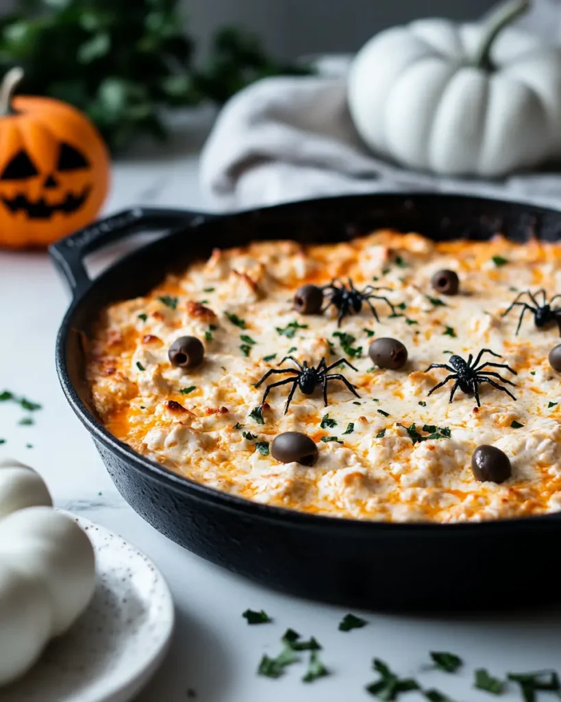 u6472731739 A bubbling Halloween Buffalo Chicken Dip in a bla 726d01d6 1192 44ea ac20 752f2d4c339b 2 Halloween Buffalo Chicken Dip Appetizers | The Spookiest Party Snack