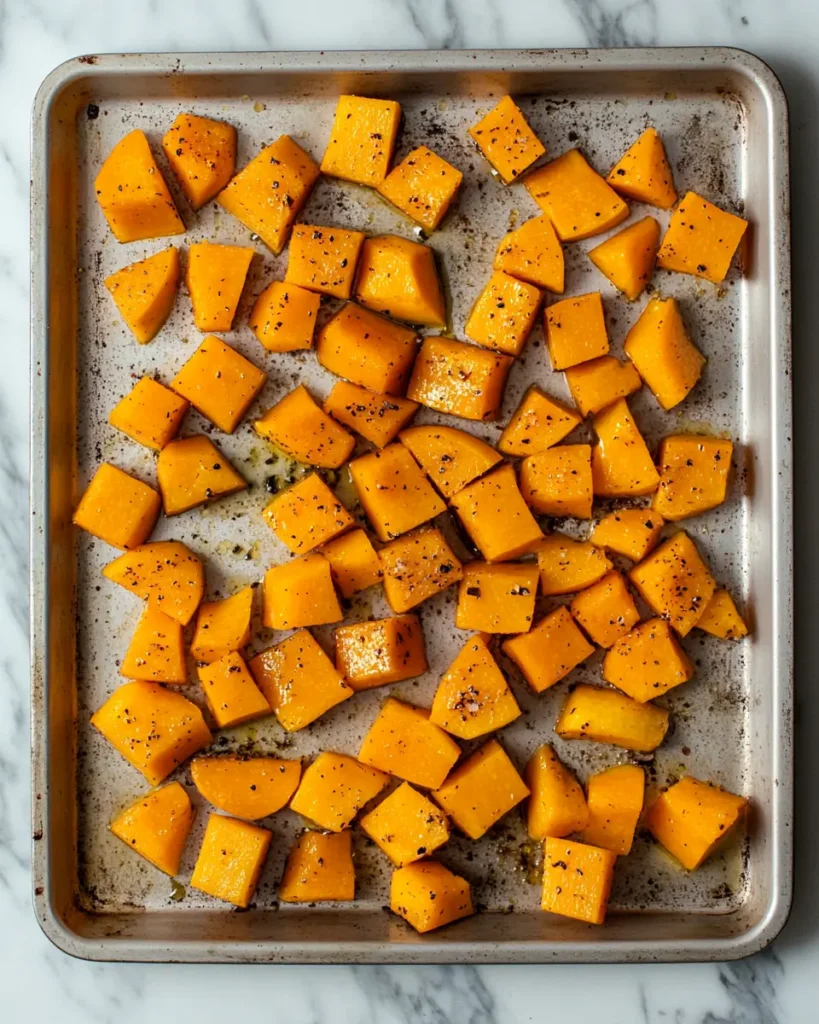 u6472731739 Cubed butternut squash roasting on a sheet pan go 1aba8c6b 8101 43dd b6e5 20cca87b2c66 1 Butternut Squash Gnocchi with Sausage