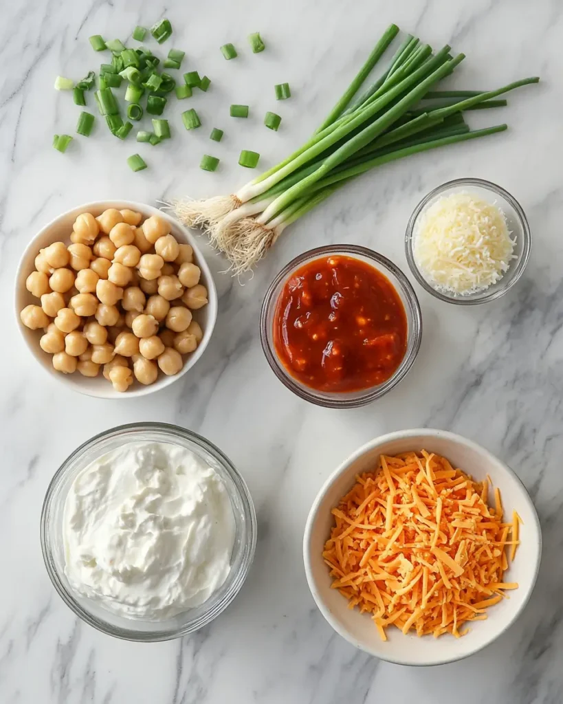 u6472731739 Flat lay of ingredients for vegetarian buffalo ch 63693f93 5152 4652 a44a c0229c35aba1 1 Easy Baked Vegetarian Buffalo Chicken Dip