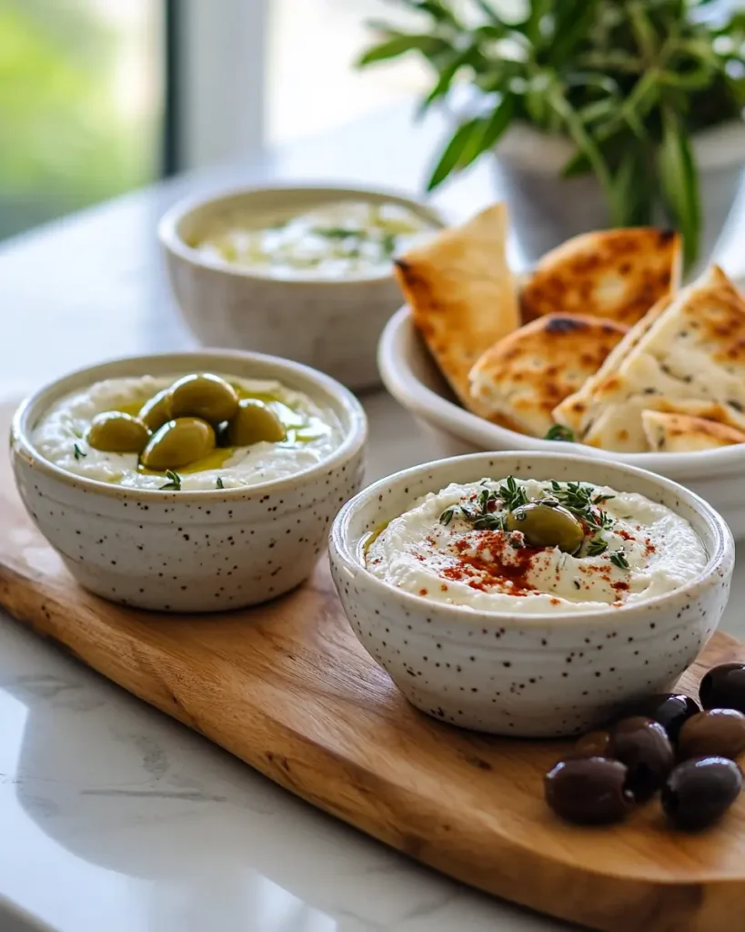 u6472731739 Greek dips served in small ceramic bowls with pit 43520ba6 3a61 4bb2 80d9 a59dd0f73980 2 Greek Dip Recipes That Belong on Every Appetizer Table