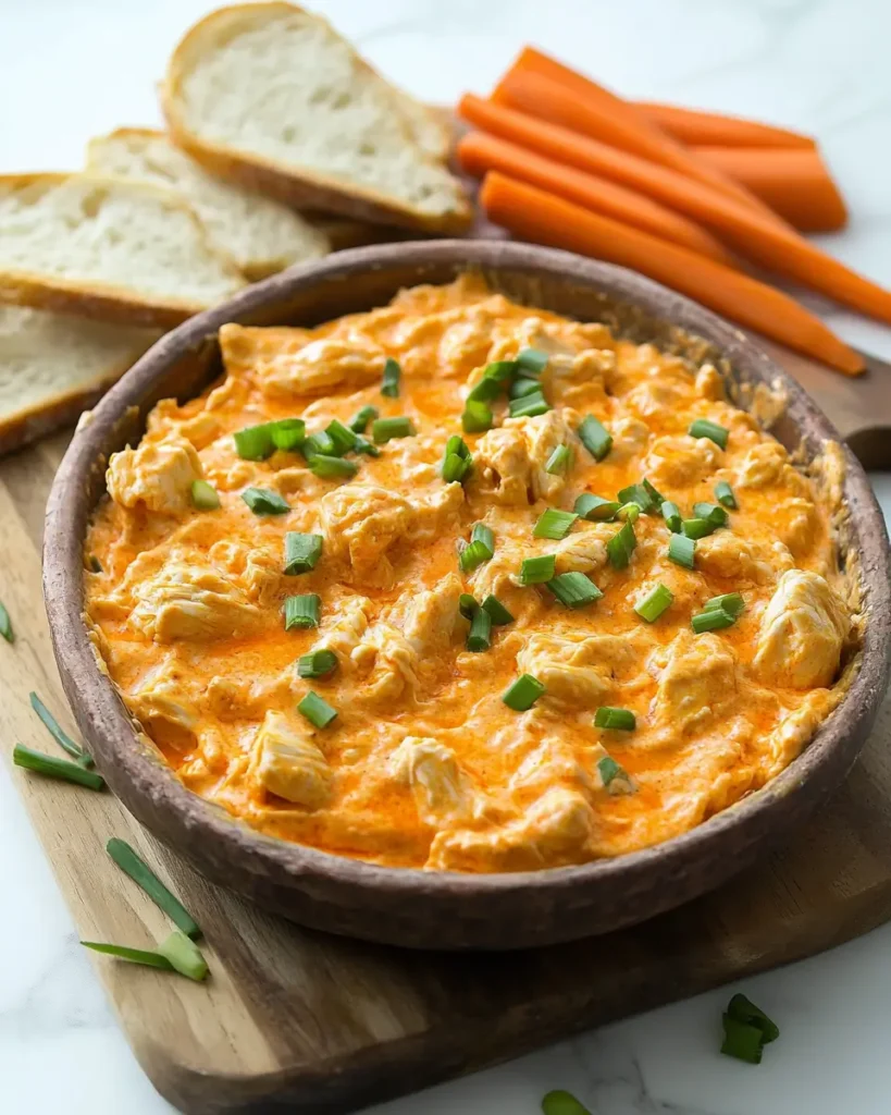 u6472731739 Served buffalo chicken dip on rustic platter toas b8ace055 5263 43c2 a824 ffc4b38d0367 2 Cheesy Creamy Buffalo Chicken Dip : The Game day Favorite