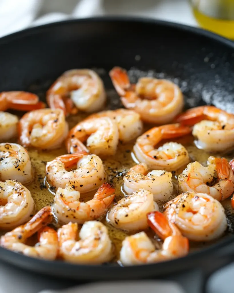 u6472731739 Shrimp searing in skillet with olive oil lightly ea5b13a8 0fc7 4e2d 8cf9 04397404f2cd 2 Tuscan Shrimp with Spinach