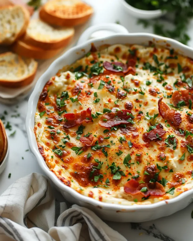 u6472731739 Vibrant bright high contrast vertical overhead ph 7259deb1 3bac 4e14 9092 935b7e11daeb 0 Buffalo Chicken Dip with Smoky Paprika & Crispy Beef Bacon