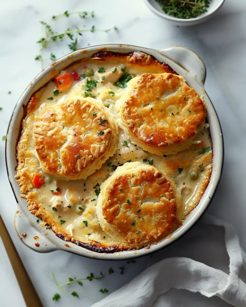 u6472731739 Vibrant bright high contrast vertical overhead ph d70f8d2d 8477 4d40 9a60 7564db42d970 0 Chicken Pot Pie with Biscuits