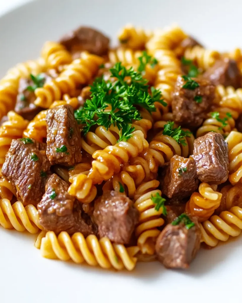 u6472731739 a plate of beef and rotini garlic parmesan pasta 4b6d0ad4 960b 4e9c 8f7b 6348e9e6ead2 0 Family Dinner Recipe: Beef and Rotini in Garlic Parmesan Sauce