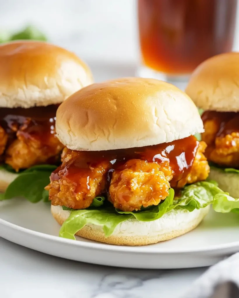u6472731739 assembled bang bang chicken sliders on white plat b401fdb3 1731 478e bf17 5623a7328a56 3 Bang Bang Chicken Sliders: Easy, Crispy Delight in 30 Mins
