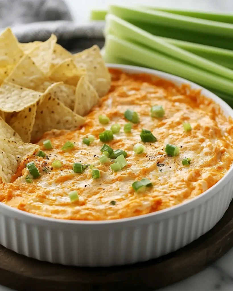 u6472731739 buffalo chicken dip served with tortilla chips an 9b9634bc 3fdf 4f71 8b3d 6bedcba34fe5 2 Easy Buffalo Chicken Dip Recipe with 5 Ingredients Only