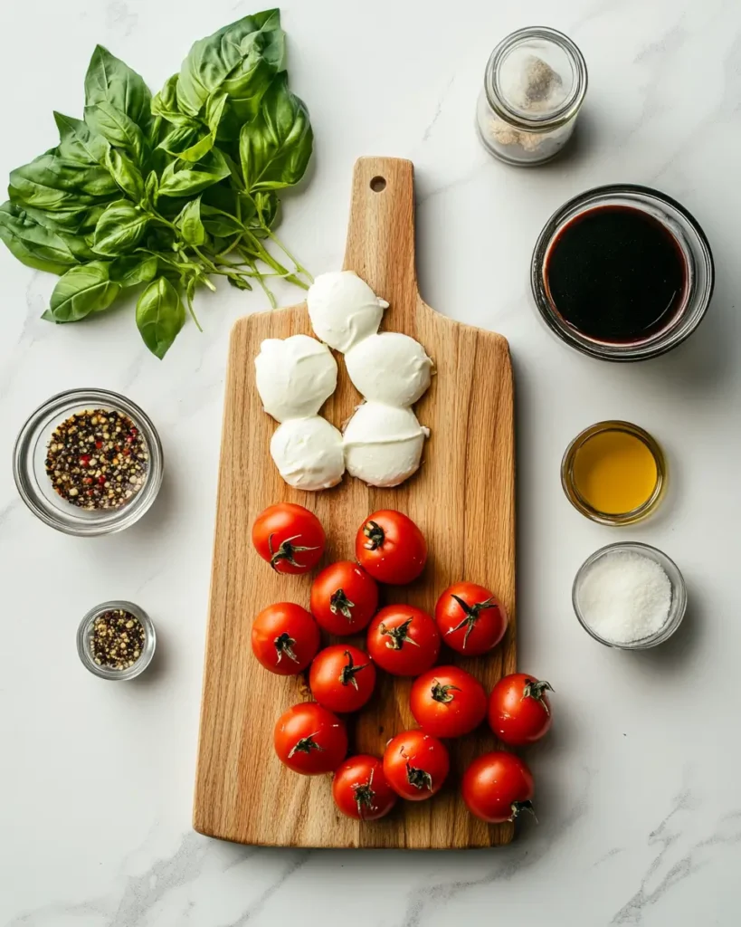 u6472731739 cherry tomatoes fresh basil mozzarella cheese bal 2129bde3 8bd6 4e5b 837a d0f9a7a12506 3 5-Minute Bruschetta Dip