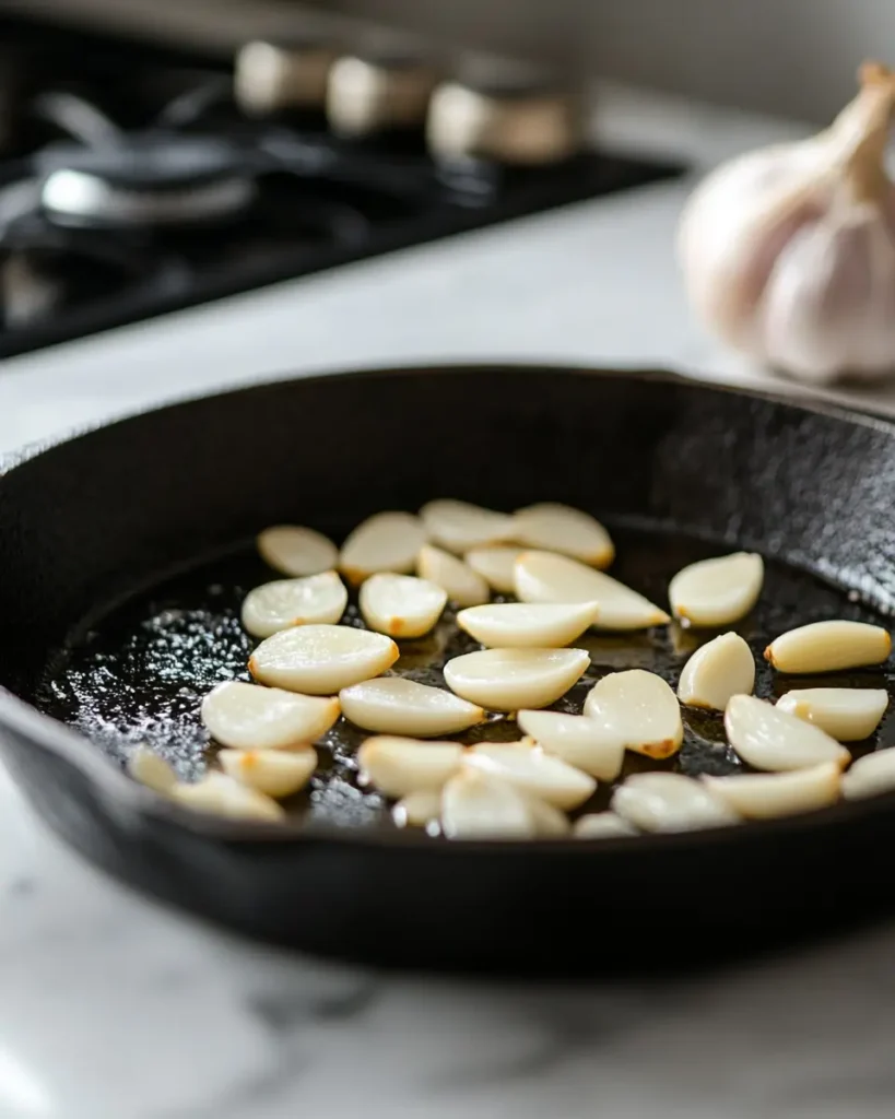 u6472731739 close up of garlic slices sizzling in olive oil i 8d94fca1 b673 4866 ac64 2e2345500e3b 3 Easy Baked Burrata Recipe for When You Want to Impress Without the Fuss
