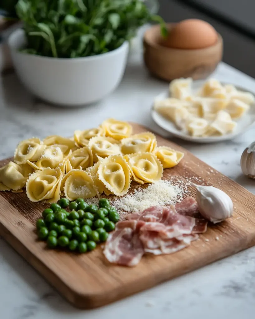 u6472731739 flat lay of cheese tortellini pancetta eggs parme ceed1780 b5cd 4701 97d5 174b59c5fda0 0 Cheese Tortellini Carbonara Recipe