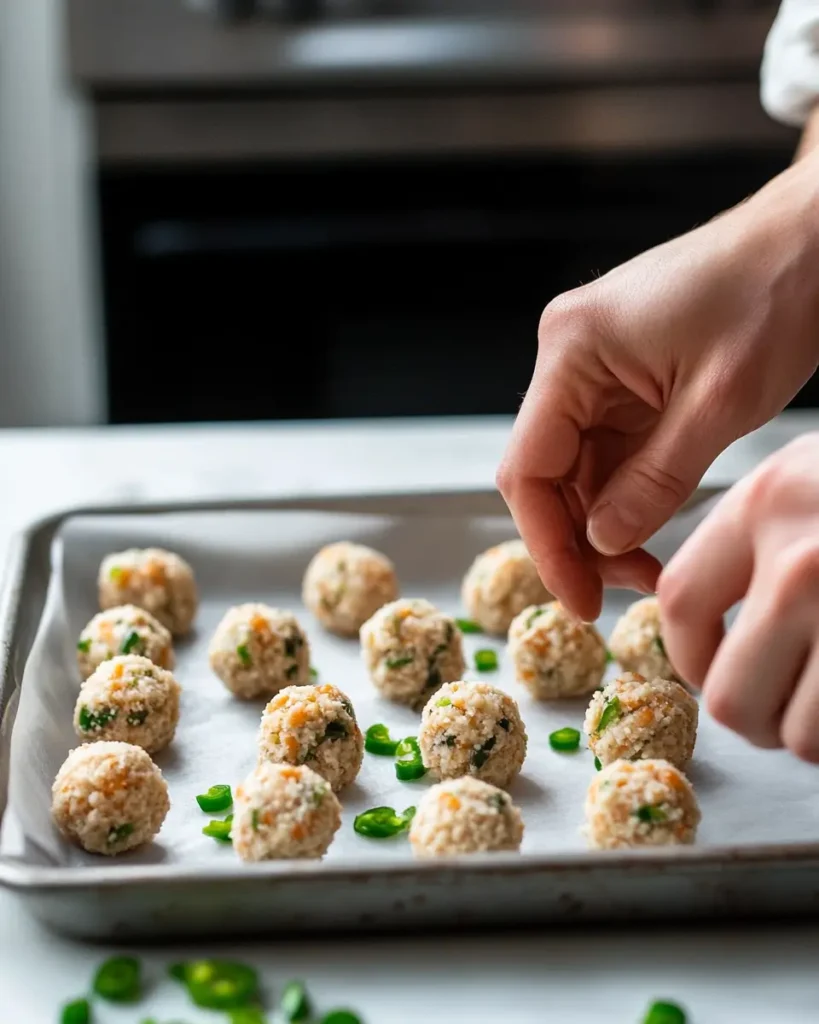 u6472731739 hands forming jalapeo popper mixture into small b e0796a57 f347 4c08 ad4b d3de8b5b92cd 2 Easy Jalapeño Popper Bites with Sweet Chili Sauce