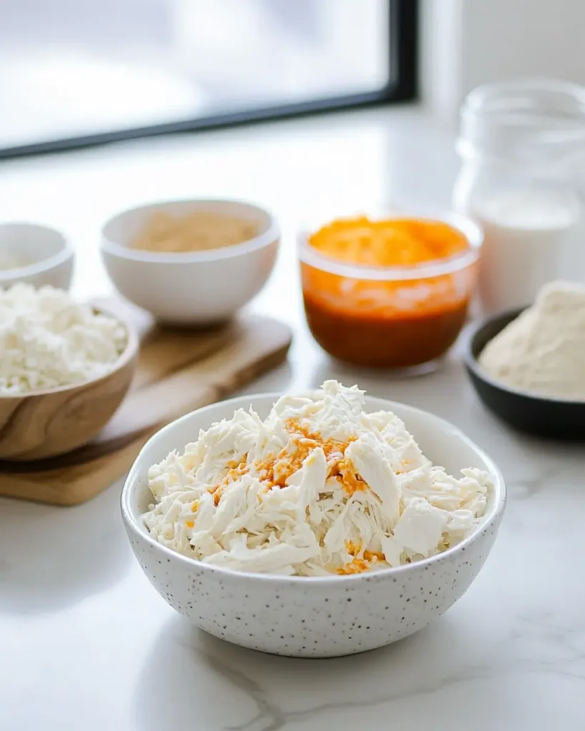 u6472731739 ingredients for dairy free buffalo chicken dip in 6e3389e8 4114 45e1 82c9 ecc8e1f57492 1 Dairy Free Buffalo Chicken Dip with Primal Kitchen Sauce