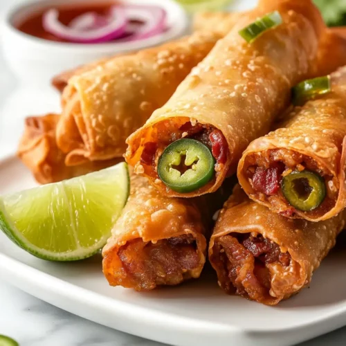 u6472731739 plated beef bacon jalapeo popper eggrolls with ra 34c97ddd 9482 446b b677 e215dda0749a 1 Beef Bacon Jalapeño Popper Eggrolls That Crunch