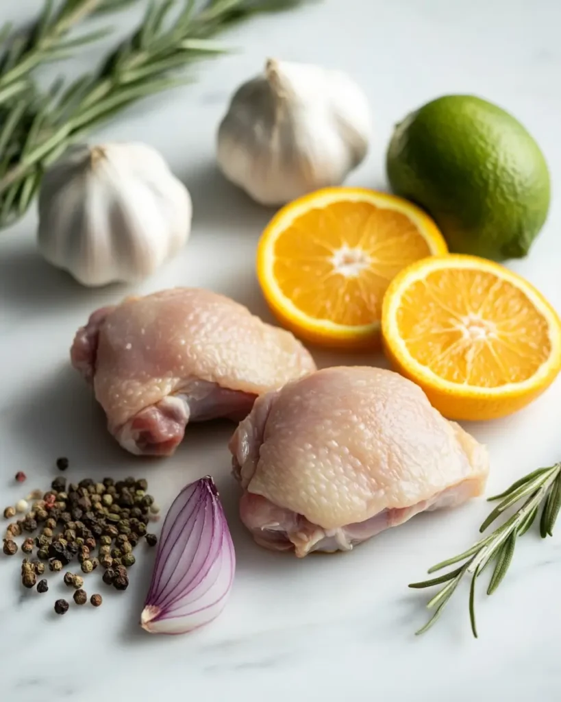 u6472731739 raw chicken thighs spices lime orange onion garli 6e4e2b04 28c8 490f abf4 339ef3d4330b 2 Chicken Carnitas (Slow Cooker or Instant Pot)