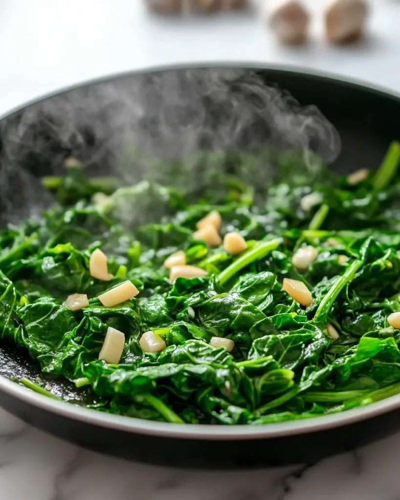 u6472731739 sauting garlic and spinach in olive oil in skille 22171d26 d0c1 4fbb 935d c665ede16631 1 Easy Keto Zucchini Noodle and Chicken Skillet