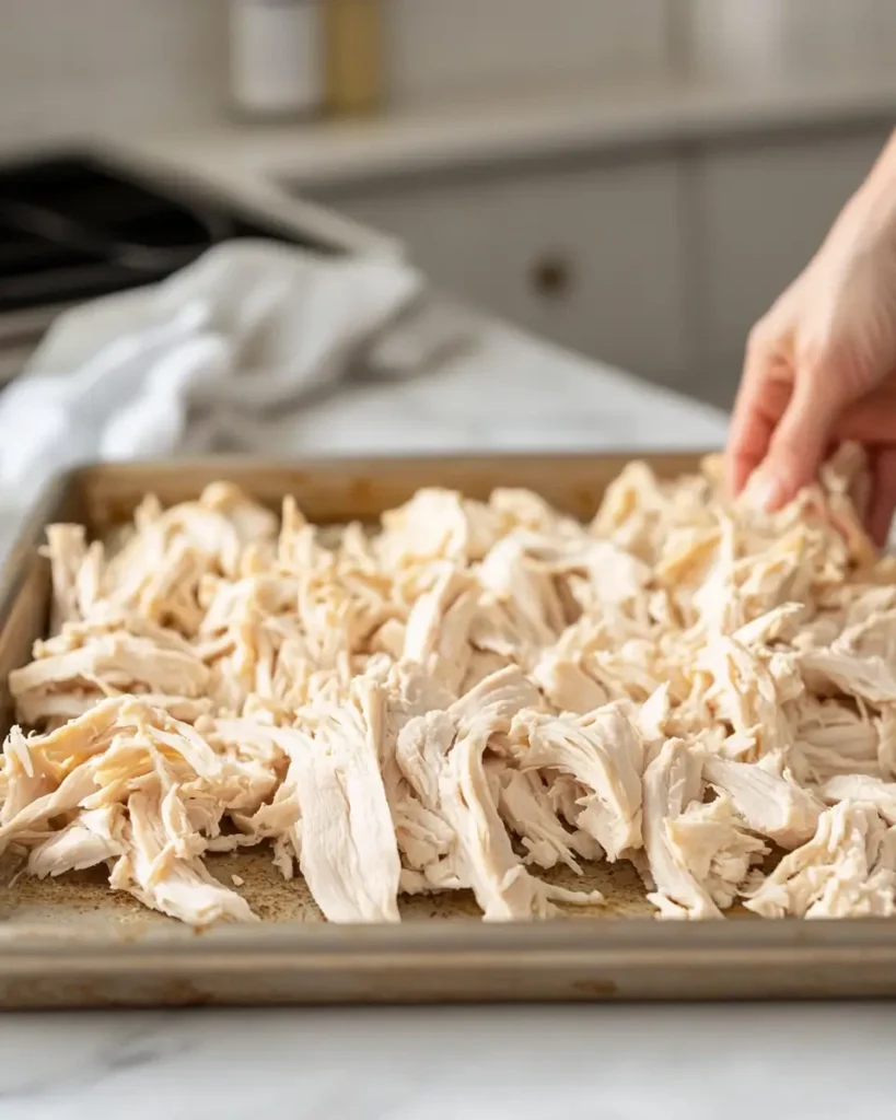 u6472731739 shredded chicken being placed on baking sheet whi 87d29b49 7ee2 4314 90b3 f01dfa4ed95a 1 Chicken Carnitas (Slow Cooker or Instant Pot)