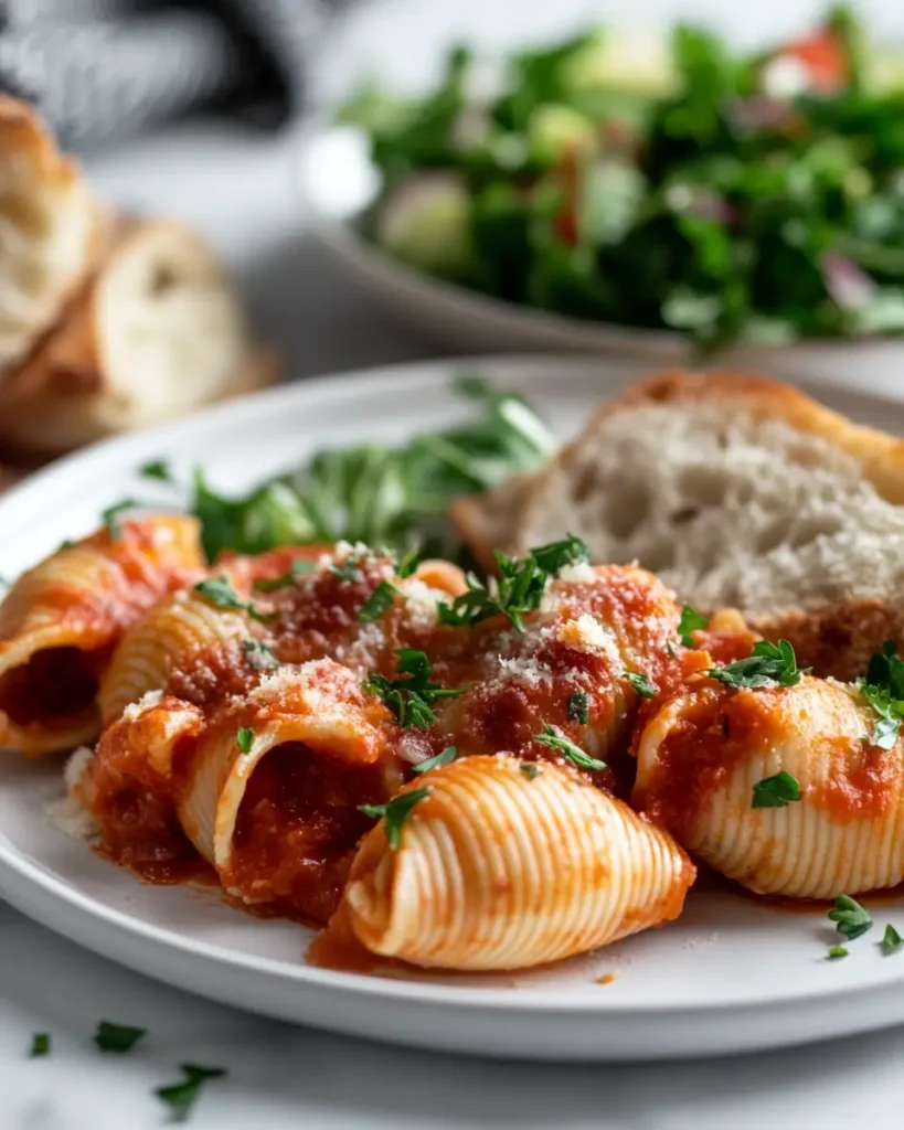 u6472731739 stuffed shells served on white ceramic plate garn ba3b3b27 9547 4746 a31b 886a82357081 2 Easy Dinner Recipe: Stuffed Shells