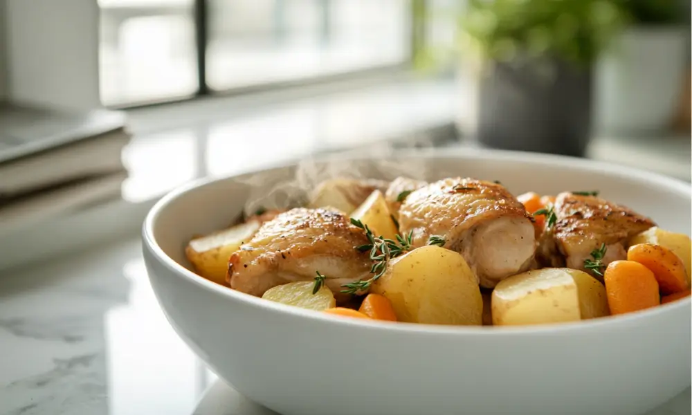3 2 Slow Cooker Chicken Thighs with Potatoes & Carrots