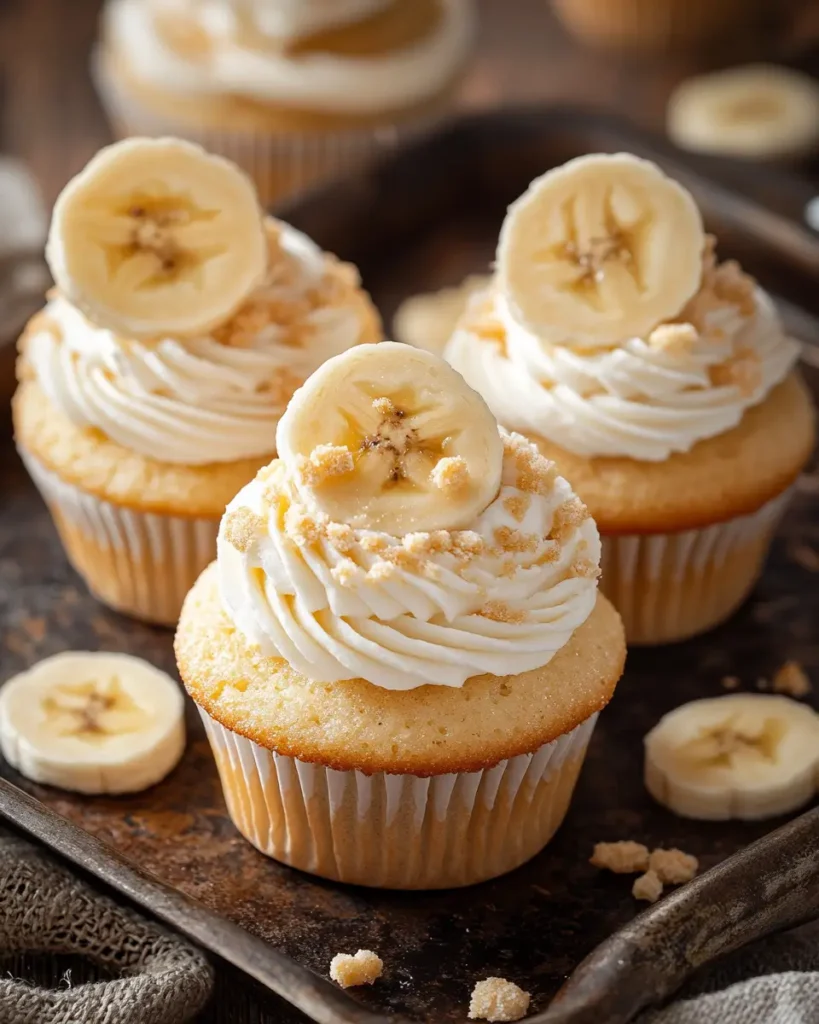 Banana Pudding Cupcakes serving Banana Pudding Cupcakes