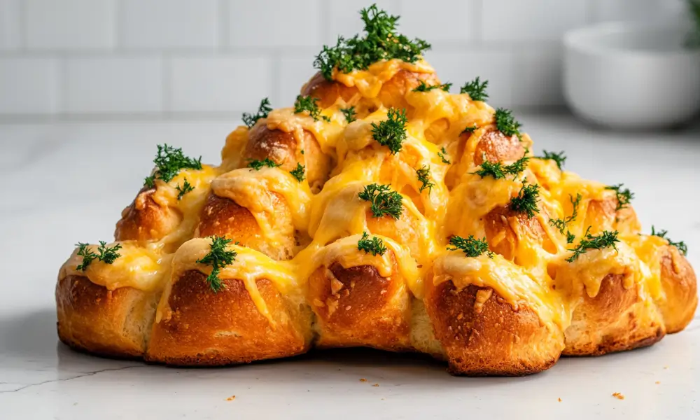 Cheesy Pull Apart Christmas Tree Bread Cheesy Pull Apart Christmas Tree Bread